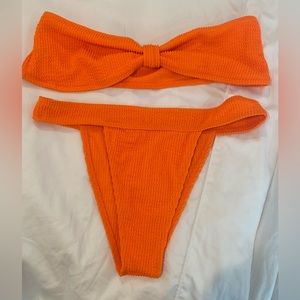 SHEIN strapless high cut bikini